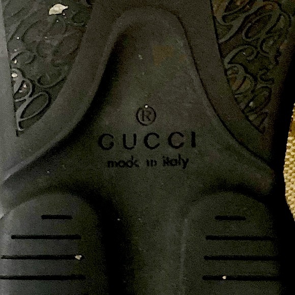 GUCCI Maroon Leather Tan Monogram Lace Up Sneakers 270105 - Picture 14 of 16